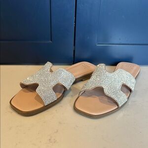Elegant Women's Rhinestone Slide Sandals